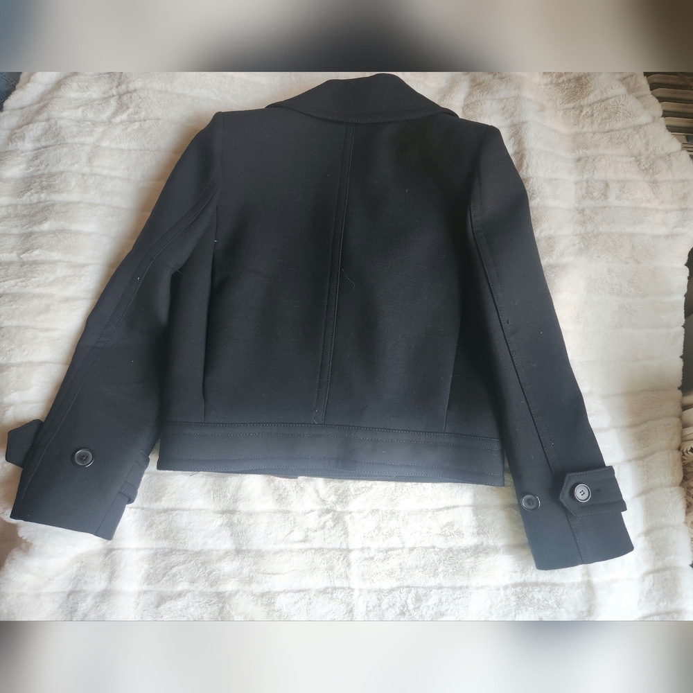 Zara double-breasted wool short coat/jacket black sz M BNWT - Picture 9 of 9